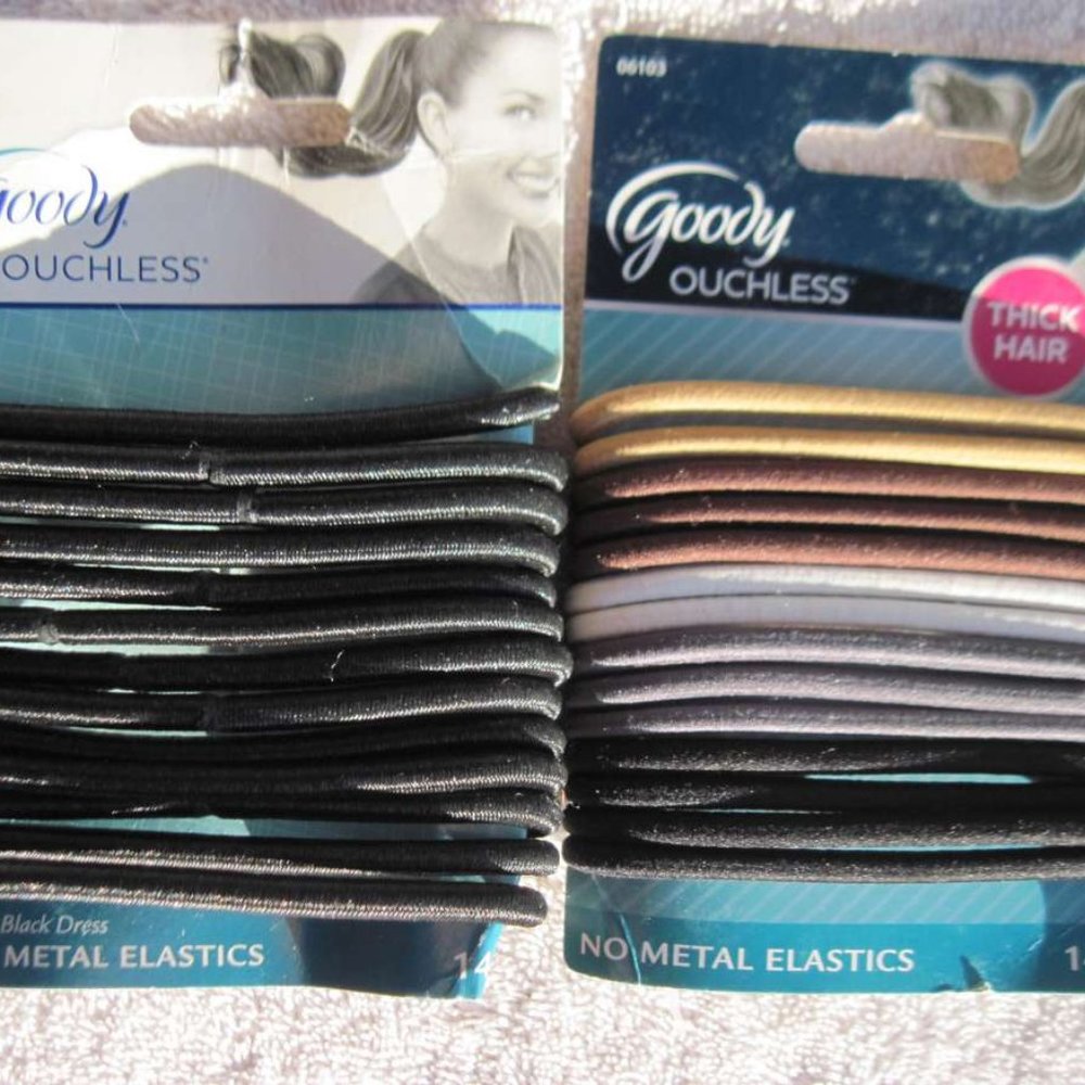 14 Goody Big Thick Fix Ouchless No Metal Hair Band Elastic Ponytailers Java Bean